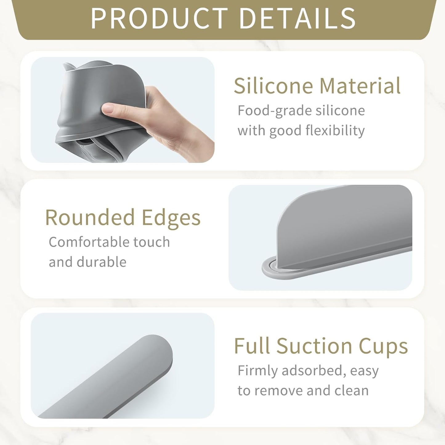 Kitchen Sink Splash Guard | Silicone Sink Baffle Splash Guard | Non-Slip Strong Suction