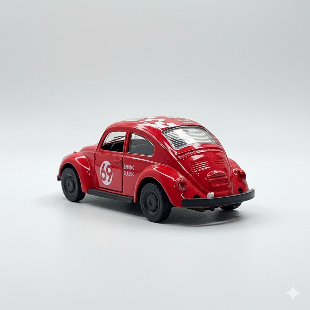 Volkswagen beetle Red Die Cast Metal Body 1:43