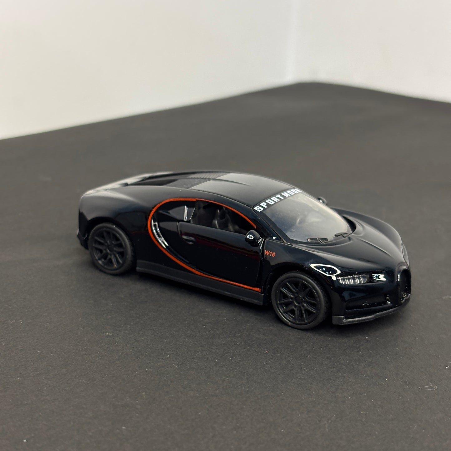 Bugatti Chiron Sports Black Die Cast Metal Body 1:43