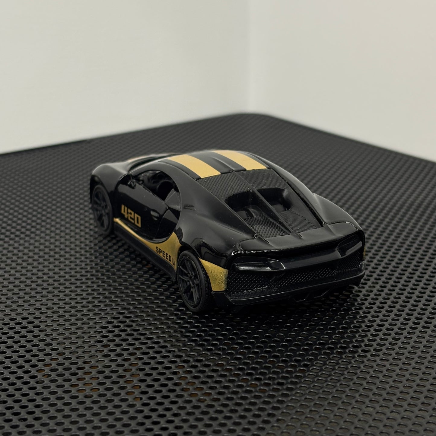 Bugatti Chiron Sports Black Graphic Die Cast Metal Body 1:43