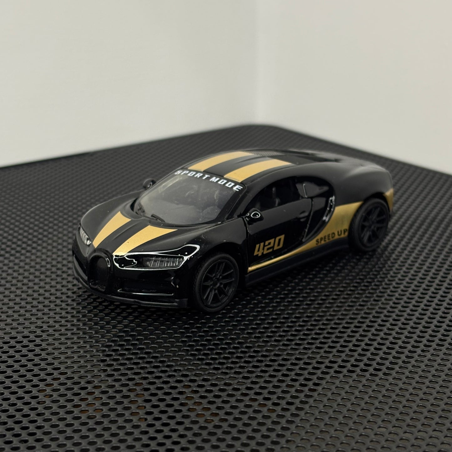 Bugatti Chiron Sports Black Graphic Die Cast Metal Body 1:43