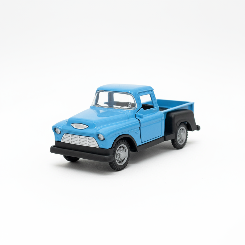 Vintage Classic Truck 1:36 Diecast Model Toy – Metal Body with Side Door Opening & Pullback Action Collectible Vehicle