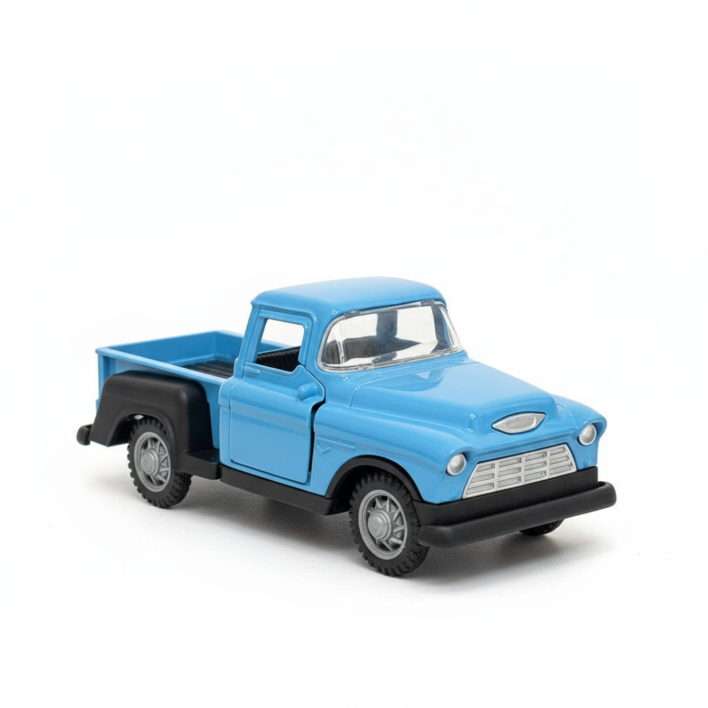 Vintage Classic Truck 1:36 Diecast Model Toy – Metal Body with Side Door Opening & Pullback Action Collectible Vehicle