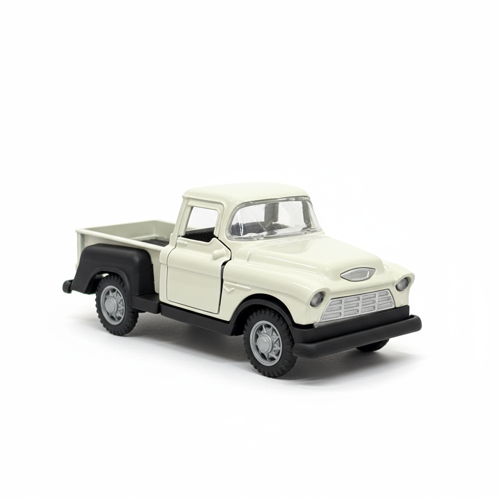 Vintage Classic Truck 1:36 Diecast Model Toy – Metal Body with Side Door Opening & Pullback Action Collectible Vehicle