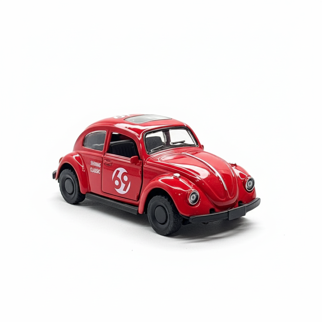 Volkswagen beetle Red Die Cast Metal Body 1:43