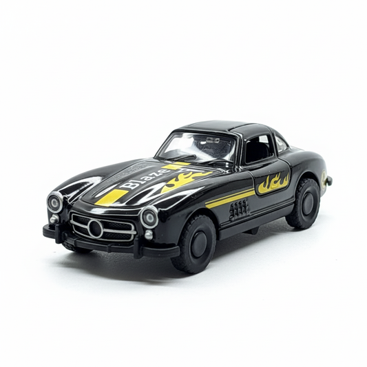 Mercedes-Benz 300SL Black 1:43 Diecast Model Car – Classic Metal Body Vintage Sports Car Collectible