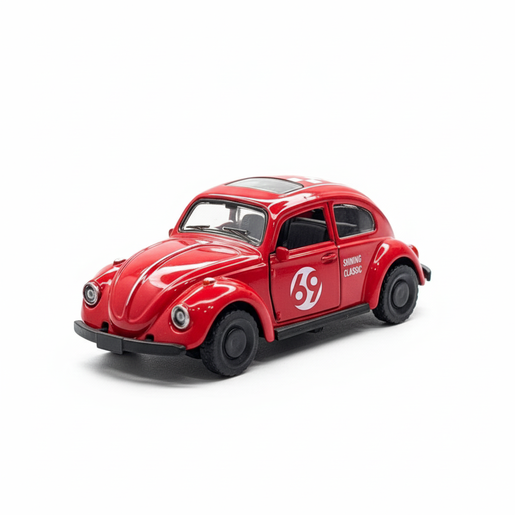 Volkswagen beetle Red Die Cast Metal Body 1:43