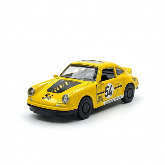 Porsche 911 Carrera Yellow 1:43 Diecast Model Car – Premium Metal Body Sports Car Miniature Collectible