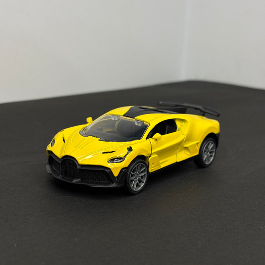Bugatti Divo Yellow Die Cast Metal Body