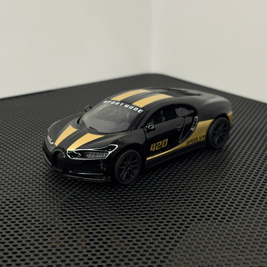 Bugatti Chiron Sports Black Graphic Die Cast Metal Body 1:43