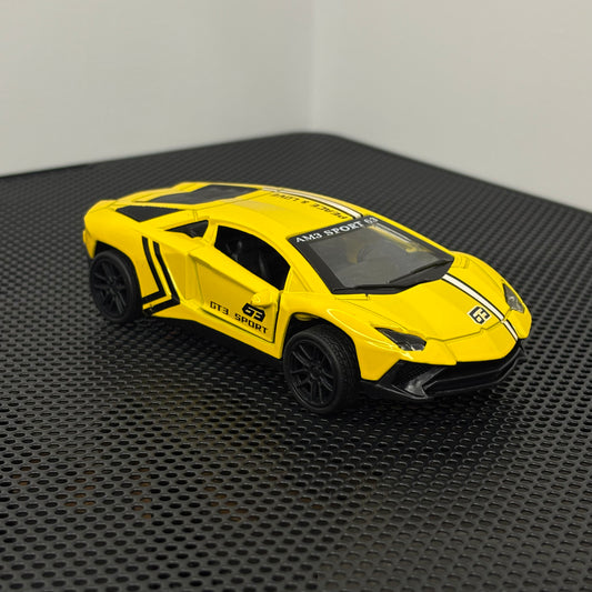 Lamborghini Yellow Graphic Die Cast Metal Body 1:43