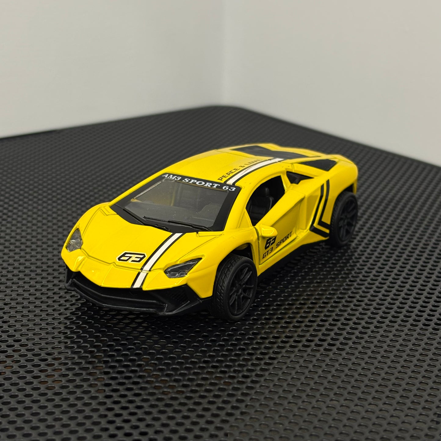 Lamborghini Yellow Graphic Die Cast Metal Body 1:43