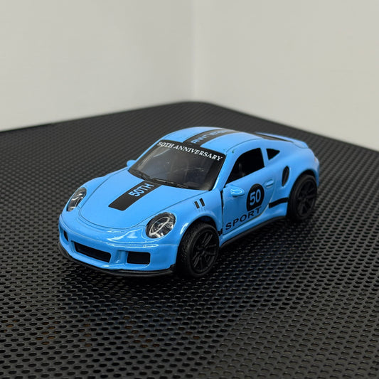 Porsche Blue Graphic Metal Body 1:43