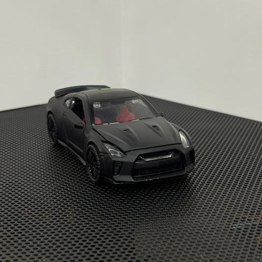 Nissan GTR Matte Black Premium Diecast Metal Body 1:36