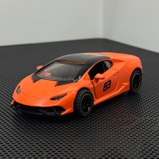 Lamborghini Diecast Car 1:43 – Black & Orange | Premium diecast metal body | Doors Openable