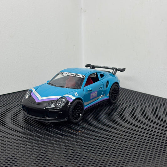 Blue Porsche GT Sports Diecast Metal Toy Car – 1:36 Scale with Pullback Action & Opening Doors