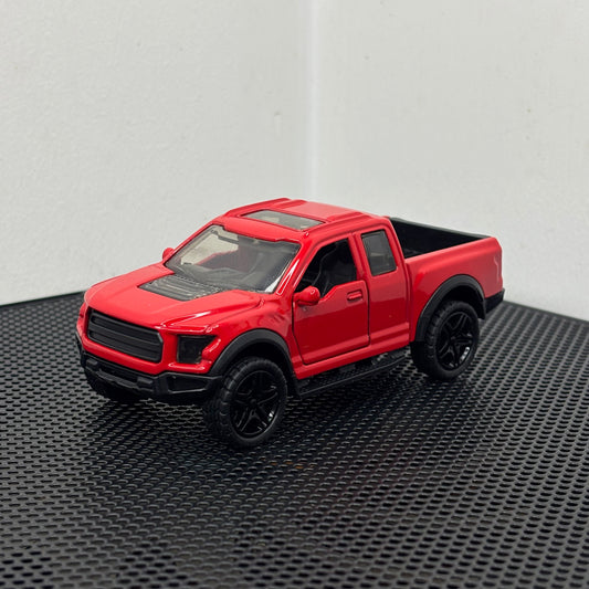 Red Pickup Truck Diecast Toy – 1:43 Scale Metal Body with Pullback Action