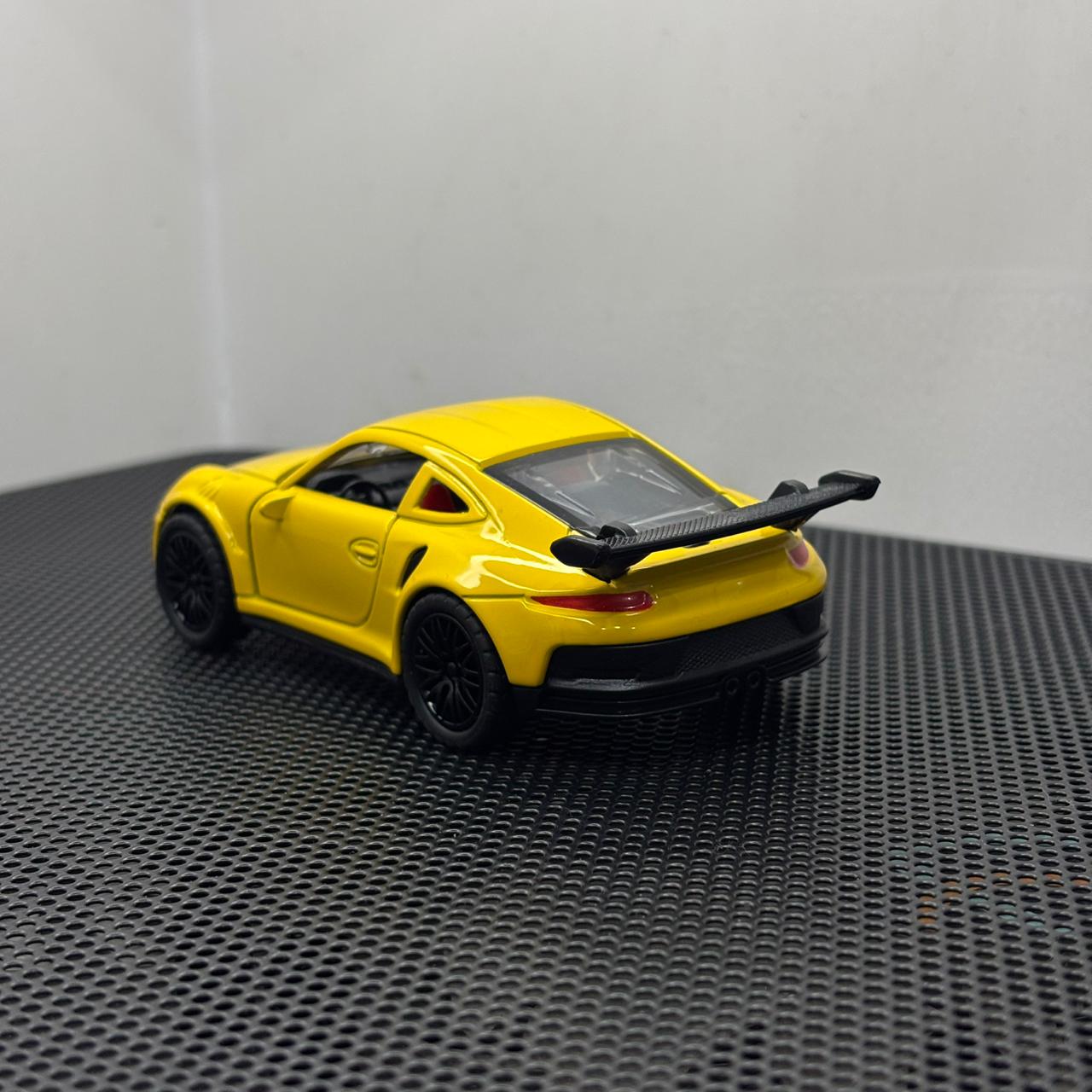 Porsche 1:36 Yellow Diecast Metal Toy Car for Kids – Premium Pullback Action Vehicle, Opening Doors, Sports Car Miniature Model
