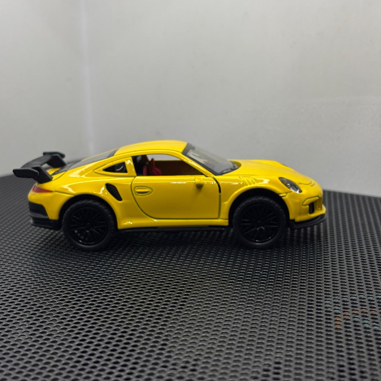 Porsche 1:36 Yellow Diecast Metal Toy Car for Kids – Premium Pullback Action Vehicle, Opening Doors, Sports Car Miniature Model