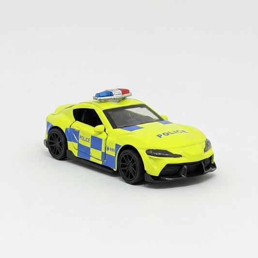 Toyota Supra MK5 Police Diecast Model Car 1:43 Scale – Metal Body with Pullback Action, Side Door Opening, and Realistic Police Detailing